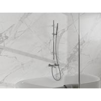 Fortifura Calvi Badkraan - met glijstangset - staafhanddouche - metalen doucheslang - chroom SW767487/SW496810/SW767373/SW720223