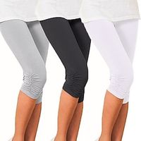 Dames Yogabroek Zonbescherming Buikcontrole Billenlift Hoge taille Yoga Fitness Sportschooltraining Capri-legging Kleding Onderlichaam Paars Zwart Wit Sport Sportkleding Hoge Elasticiteit Mager Lightinthebox - thumbnail