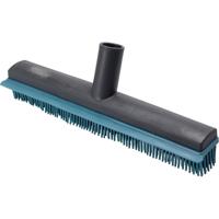 Schrobbezem siliconen 31cm zwart/blauw