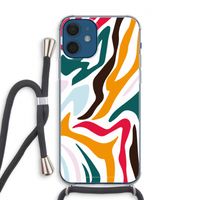 Colored Zebra: iPhone 12 Transparant Hoesje met koord
