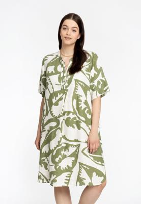 Yoek Tuniek met plooi SAVINA | Wit | Maat 46/48