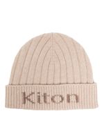 Kiton bonnet en cachemire à logo en intarsia - Tons neutres - thumbnail