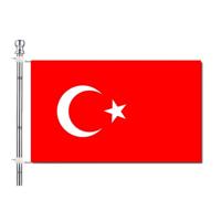 Vlaggenstok / vlaggenmast set - incl vlag van Turkije 90 x 150 cm - aluminium - 183 cm