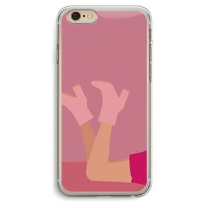 Pink boots: iPhone 6 Plus / 6S Plus Transparant Hoesje