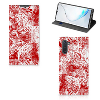 Mobiel BookCase Samsung Galaxy Note 10 Angel Skull Rood