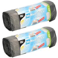 Papstar afvalzakken/vuilniszakken - 40x stuks - 60 liter - zwart - Prullenbak zakken Papstar afvalzakken/vuilniszakken - 40x stuks - 60 liter - zwart - Prullenbak zakken