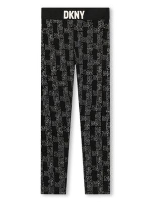 Dkny Kids legging imprimé à taille élastiquée - Noir