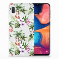 Samsung Galaxy A20e | TPU Hoesje | Flamingo Palms