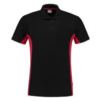 Tricorp Workwear 202002 Bi-Color unisex poloshirt Zwart Rood L