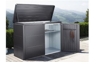 Biohort Metalen tuinhuis HighBoard 200x84x127 cm- Plat dak- Metaal- Biohort