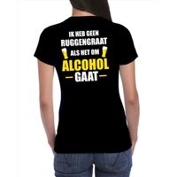 Geen ruggengraat als het om alcohol / drank gaat fun shirt zwart voor dames drank thema 2XL  -