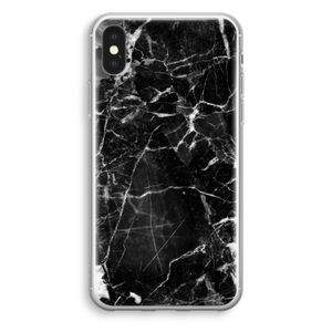 Zwart Marmer 2: iPhone XS Transparant Hoesje