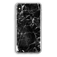 Zwart Marmer 2: iPhone XS Transparant Hoesje