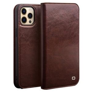 Qialino Classic iPhone 13 Pro Wallet Leren Hoesje - Bruin