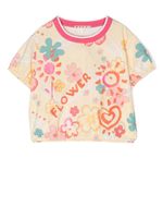 Marni Kids t-shirt en coton à fleurs - Jaune