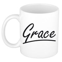 Grace voornaam kado beker / mok sierlijke letters - gepersonaliseerde mok met naam   - - thumbnail