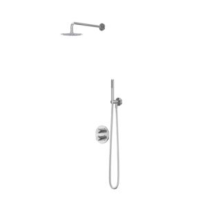 IVY Bond Regendoucheset - inbouw - 2-weg stop-omstel - 30cm plafondbuis - 30cm slim hoofddouche rond - houder met uitlaat - 150cm doucheslang - staafmodel handdouche - Chroom CSB2CRACCA