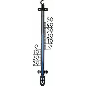 Buitenthermometer - kunststof - 26 cm - zwart - Buitenthermometers