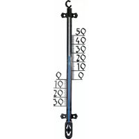 Buitenthermometer - kunststof - 26 cm - zwart - Buitenthermometers - thumbnail