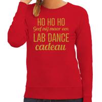 Foute kersttrui/sweater voor dames - Hohoho lab dance cadeau - rood - glitter goud