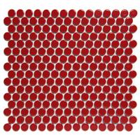 The Mosaic Factory Venice Pennyround Mozaiek Tegel Rond - Rood Porselein Geglazuurd 315x294 mm
