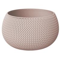 Plantenpot/bloempot - beige/taupe - D30 cm - H22 cm - kunststof - binnen/buiten