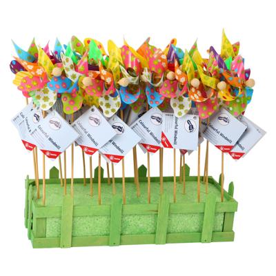 Small Foot - houten windmolen bloemen 28cm, 24st.