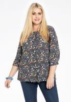 Yoek Blouse FLOWER RAIN | Zwart | Maat 46/48 Yoek Blouse FLOWER RAIN | Zwart | Maat 46/48