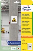 Avery sterk klevende papieren etiketten, ft 45,7 x 21,2 mm, pak van 960 etiketten