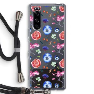 Bloemetjes: Sony Xperia 5 Transparant Hoesje met koord
