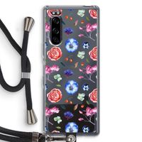 Bloemetjes: Sony Xperia 5 Transparant Hoesje met koord
