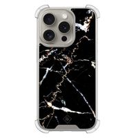 iPhone 15 Pro shockproof hoesje - Marmer zwart