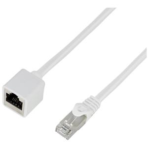 LogiLink CQX071S RJ45 Netwerkkabel, patchkabel CAT 6A S/FTP 5.00 m Wit Vlambestendig, Halogeenvrij, Afscherming gevlochten 1 stuk(s)