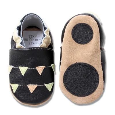 Hobea babyslofjes extra antislip Girlanden schwarz-22-23