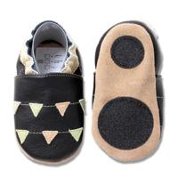 Hobea babyslofjes extra antislip Girlanden schwarz-22-23