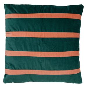 Dutch Decor - PEMM - Sierkussen velvet 45x45 cm - sagebrush green - groen - roze strepen - color blocking