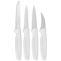 Excellent Houseware keuken messen set - wit - 4 delig - rvs en kunststof - keukengerei