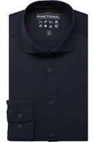 Pure Functional Slim Fit Jersey shirt marine, Effen - thumbnail