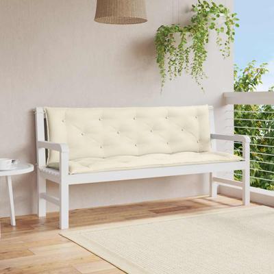 VidaXL Tuinbankkussen 150x(50+50)x7 cm oxford stof crèmewit