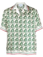 Casablanca chemise Heart Monogram en soie - Vert