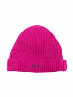 Off-White Kids bonnet nervuré à logo brodé - Rose