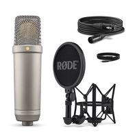 RODE Microphones NT1 5th Generation Silver Statief Zangmicrofoon Zendmethode:Kabelgebonden Incl. shockmount, Incl. kabel, Incl. tas - thumbnail