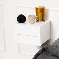 Bendt Zwevend Nachtkastje 'Grete' Met 2 lades, kleur Wit