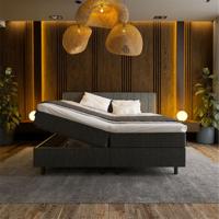 Boxspring Met Opbergruimte Beam 180x210 Cm Antraciet Koudschuim Topper (10 Cm) Medium & Met Opbergruimte Nova Spring - Dekbed-Discounter.nl