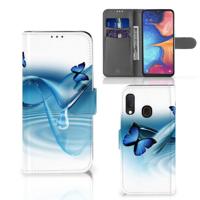 Samsung Galaxy A20e | Telefoonhoesje | Met pasjeshouder | Vlinders