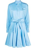 Polo Ralph Lauren robe-chemise courte à logo Polo Pony - Bleu - thumbnail