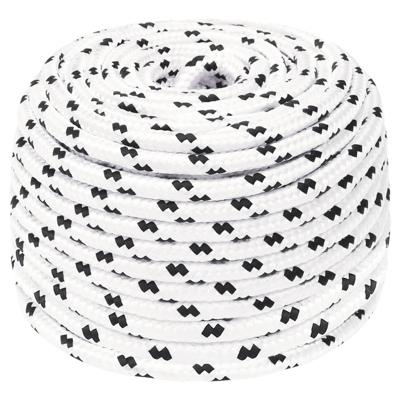 VidaXL Boottouw gevlochten 6 mmx25 m polyester wit