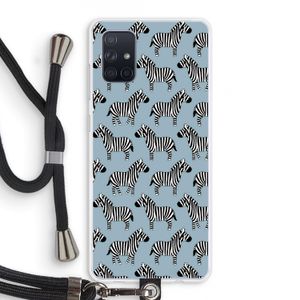 Zebra: Samsung Galaxy A71 Transparant Hoesje met koord