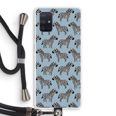Zebra: Samsung Galaxy A71 Transparant Hoesje met koord