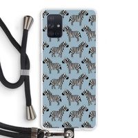 Zebra: Samsung Galaxy A71 Transparant Hoesje met koord